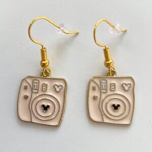 2 PAIRS FOR $12🍎 Disney Polaroid Mickey Mouse GOLD STAINLESS STEEL Earrings